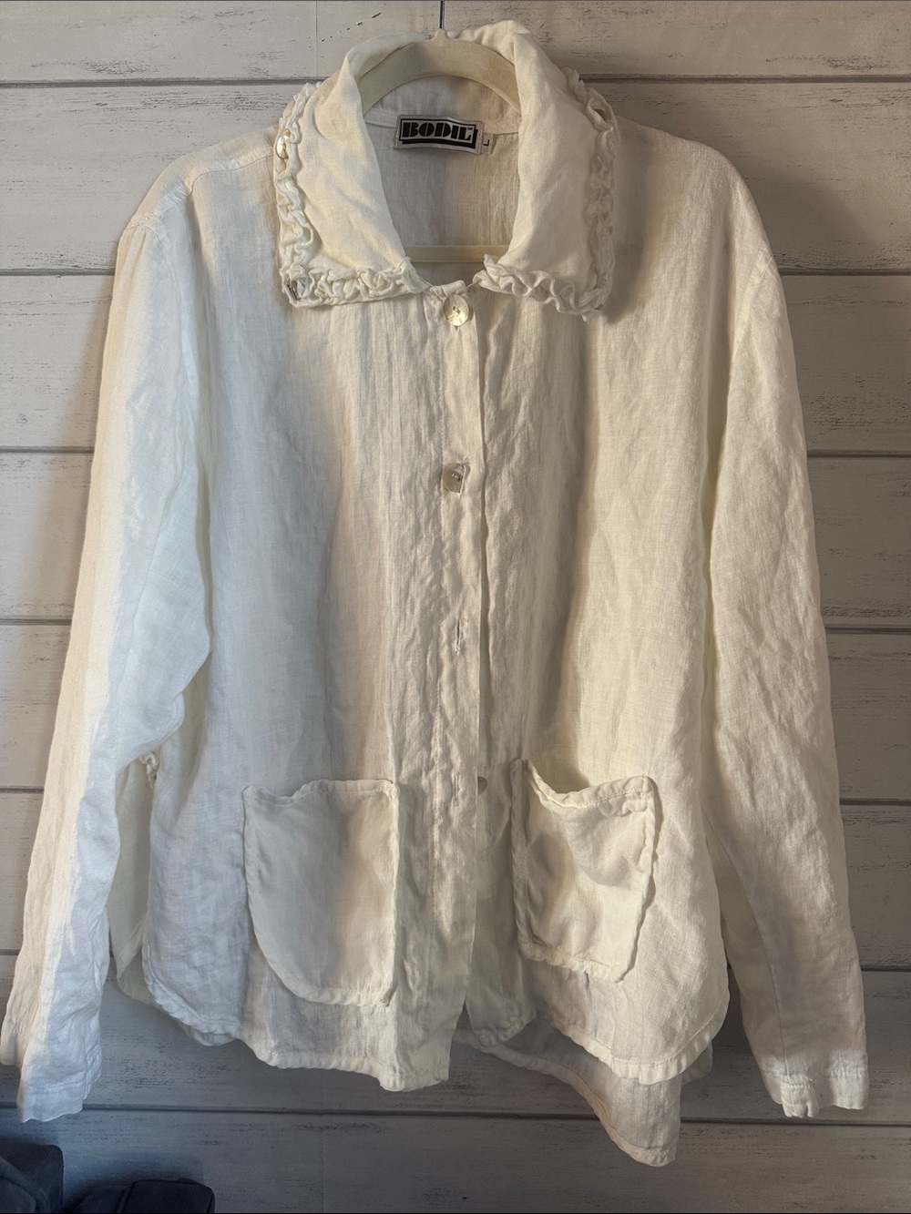 BODIL White Linen Top